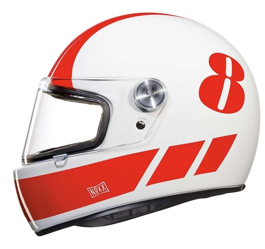 Full Face * | Nexx Helmets Nexx Xg100 Racer Billy B Helmet (Xs) White/Red