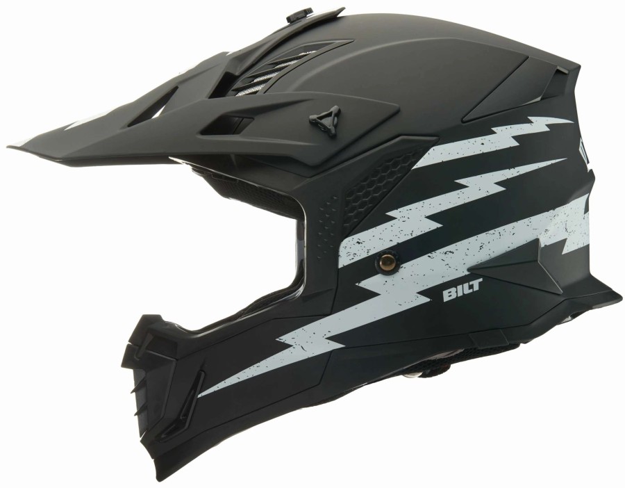 Dirt * | Bilt Lux Division Helmet Black/White