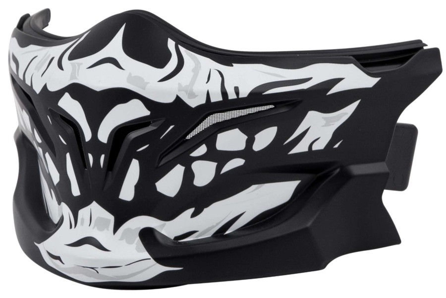 Helmet Accessories * | Scorpion Exo Covert Skull Face Mask [Open Box] Black/White