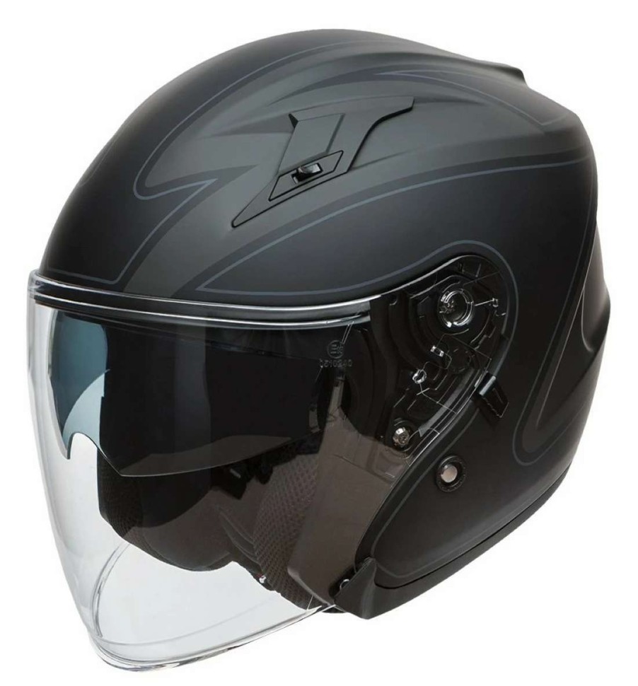 Open Face & 3/4 * | Bilt Route Journey Helmet Black/Grey