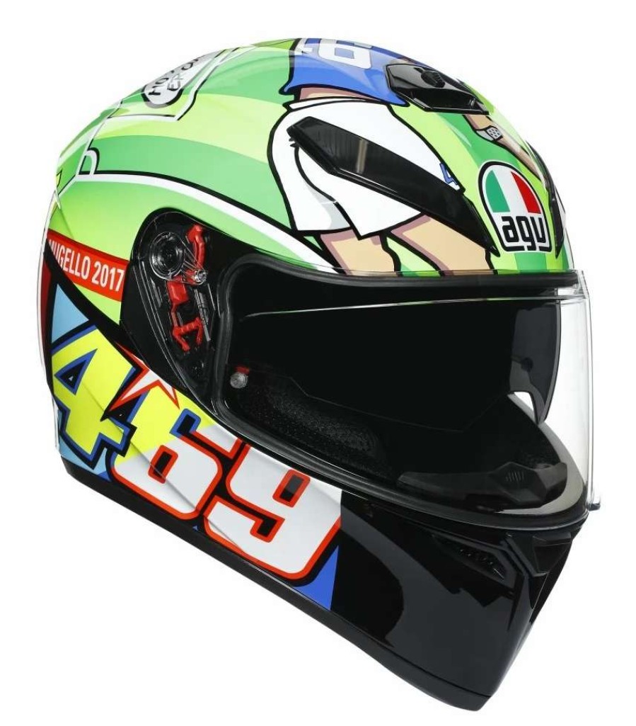 Full Face * | Agv Helmets Agv K3 Sv Mugello 2017 Helmet / Ms [Blemished Very Good] Black/Green/Blue