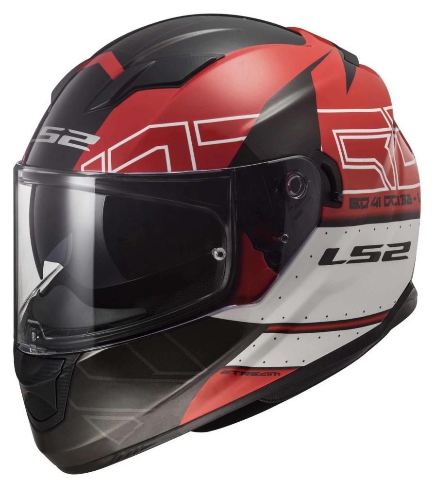 Full Face * | Ls2 Helmets Ls2 Stream Kub Helmet Black/Red