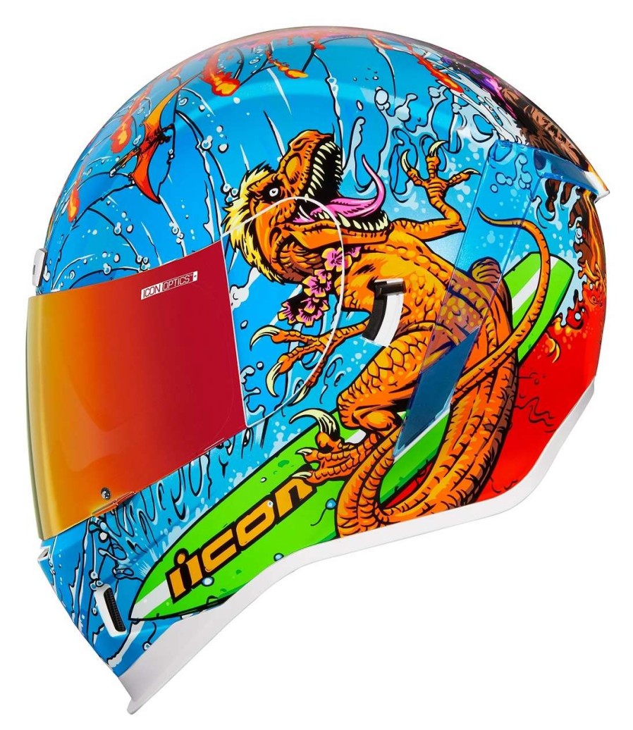 Full Face * | Icon Airform Dino Fury Helmet Blue