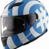 Full Face * | Ls2 Helmets Ls2 Stream Hashtag Glow In The Dark Helmet Light Blue