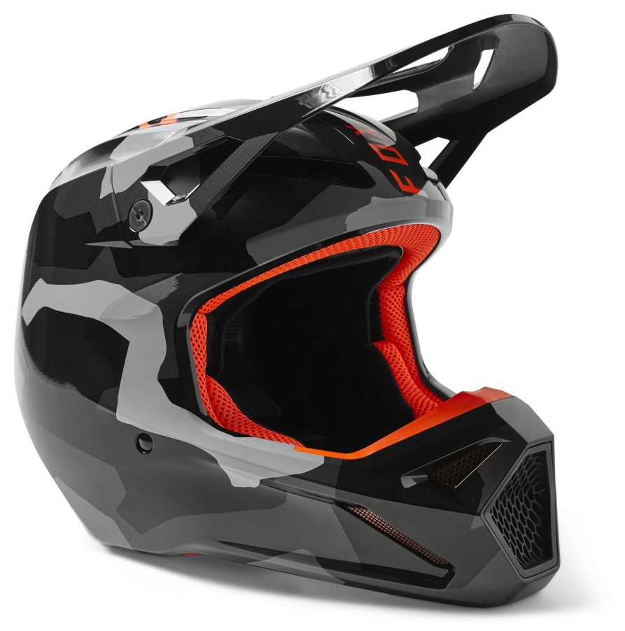 Dirt * | Fox Racing V1 Bnkr Helmet / Sm [Open Box] Grey Camo