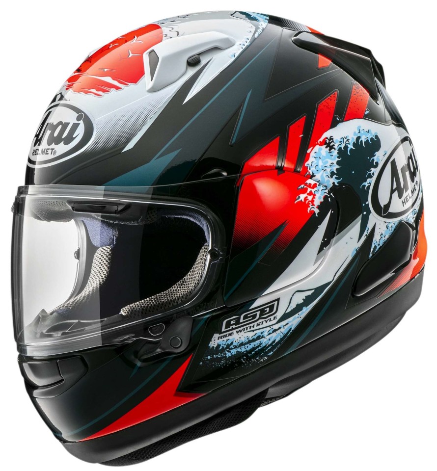 Full Face * | Arai Helmets Arai Quantum-X Wave Helmet Black/Red/White