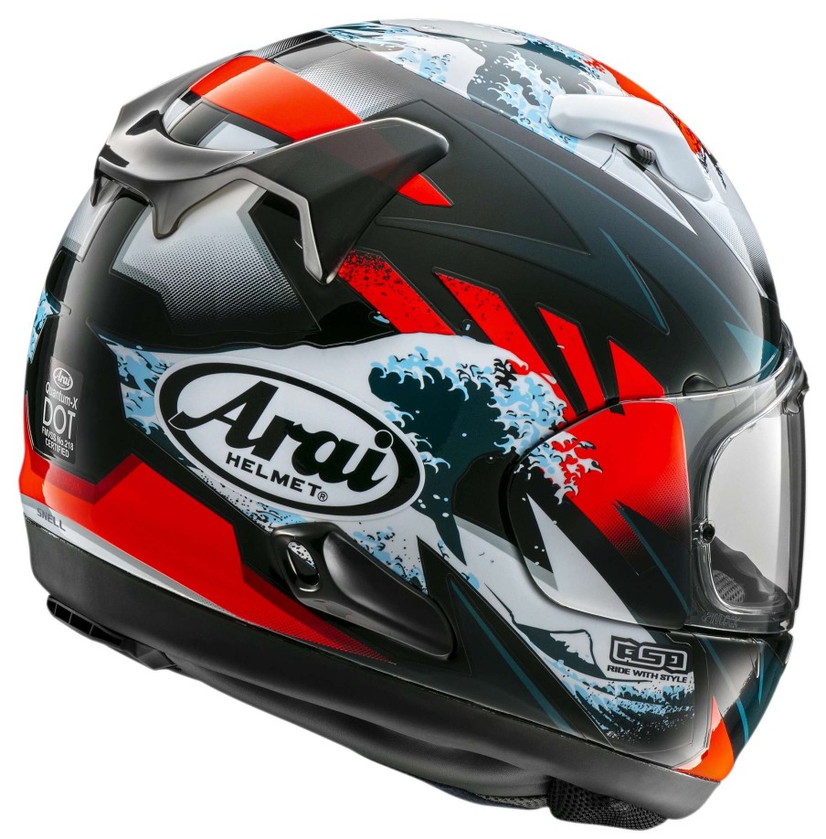 Full Face * | Arai Helmets Arai Quantum-X Wave Helmet Black/Red/White