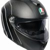 Modular * | Agv Helmets Agv Sportmodular Carbon Refractive Helmet Black/Silver