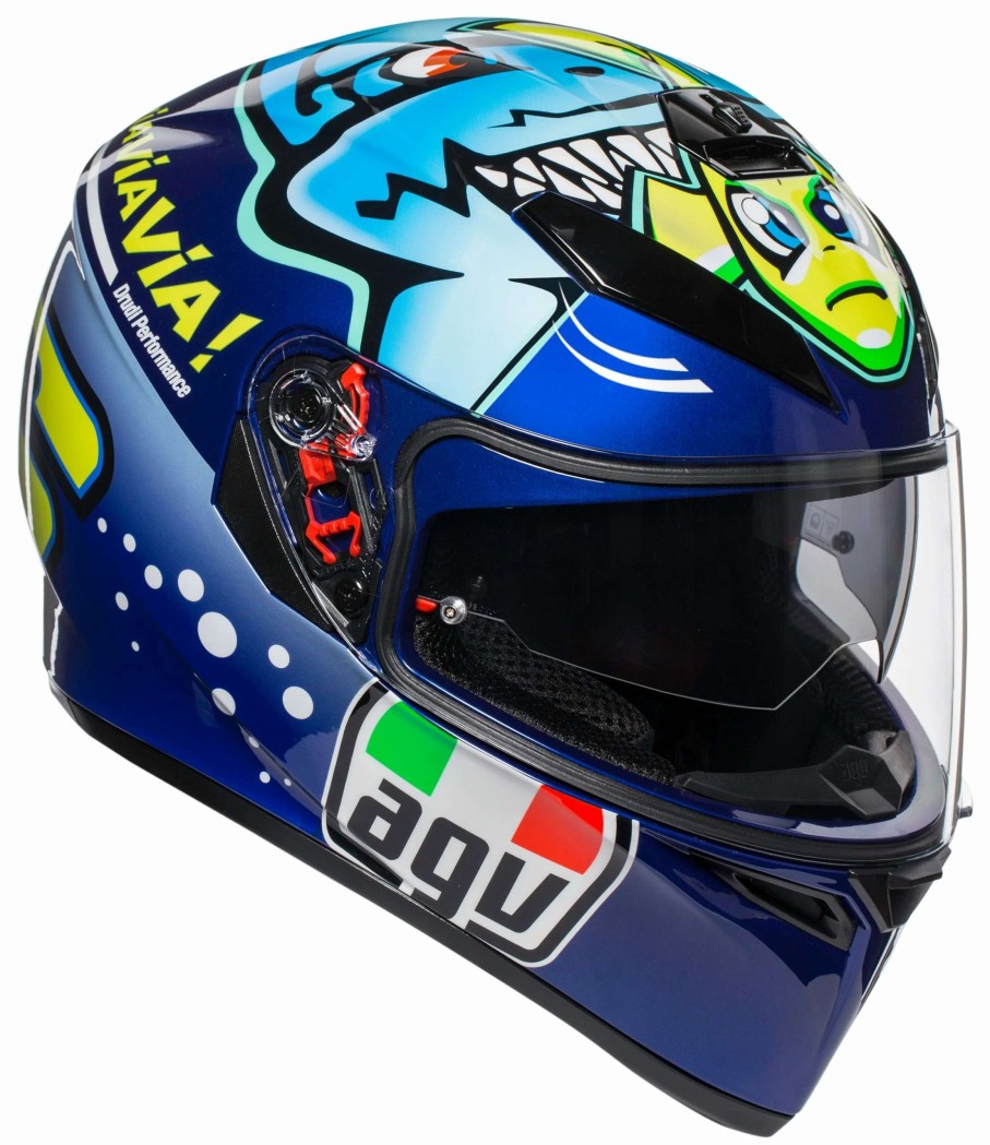 Full Face * | Agv Helmets Agv K3 Sv Rossi Misano 2015 Helmet Blue