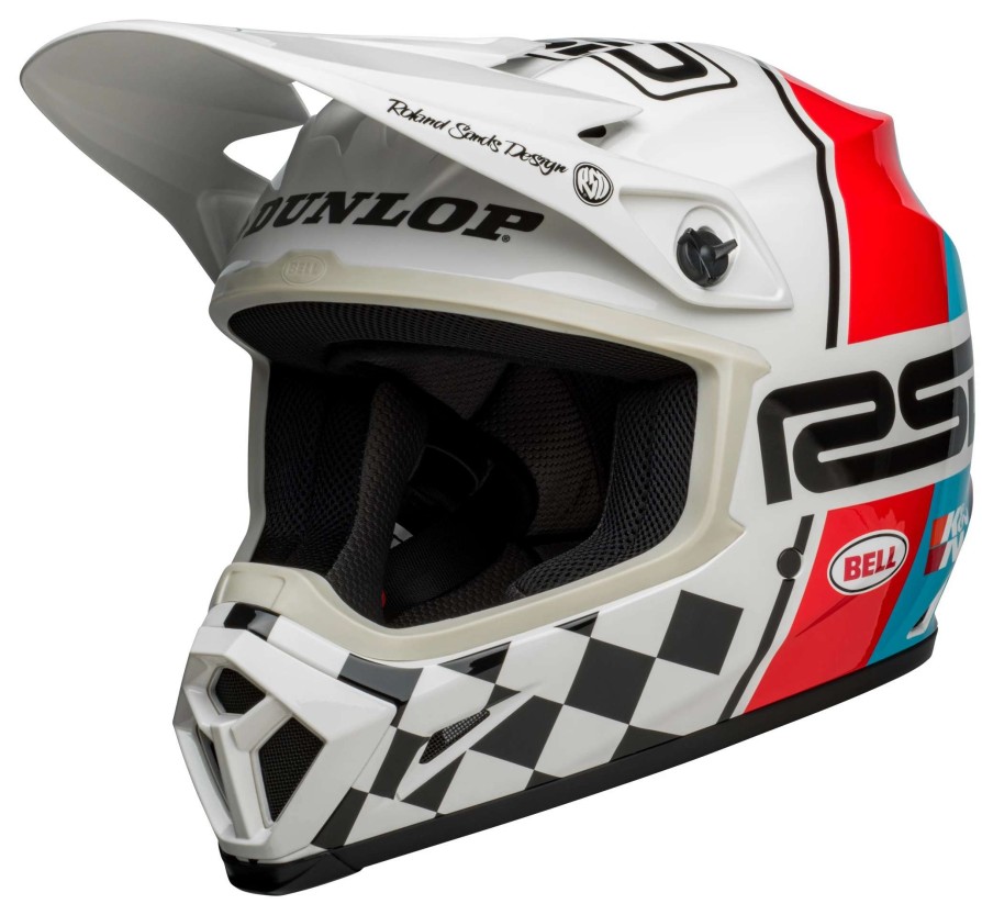 Dirt * | Bell Helmets Bell Mx-9 Mips Rsd The Rally Helmet White/Red/Blue