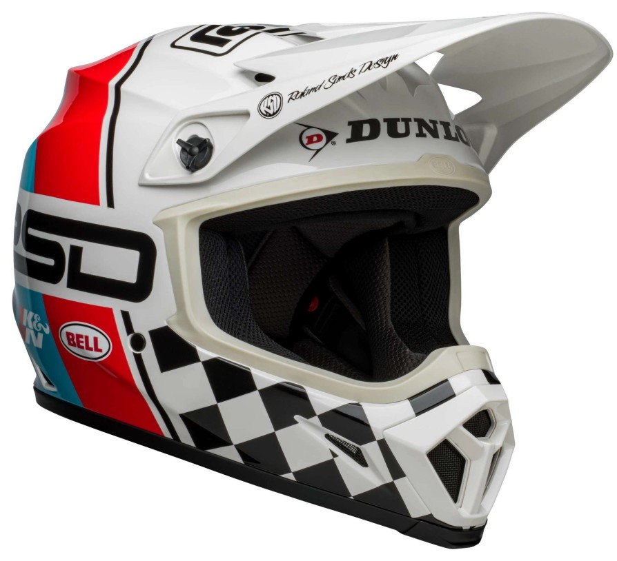 Dirt * | Bell Helmets Bell Mx-9 Mips Rsd The Rally Helmet White/Red/Blue