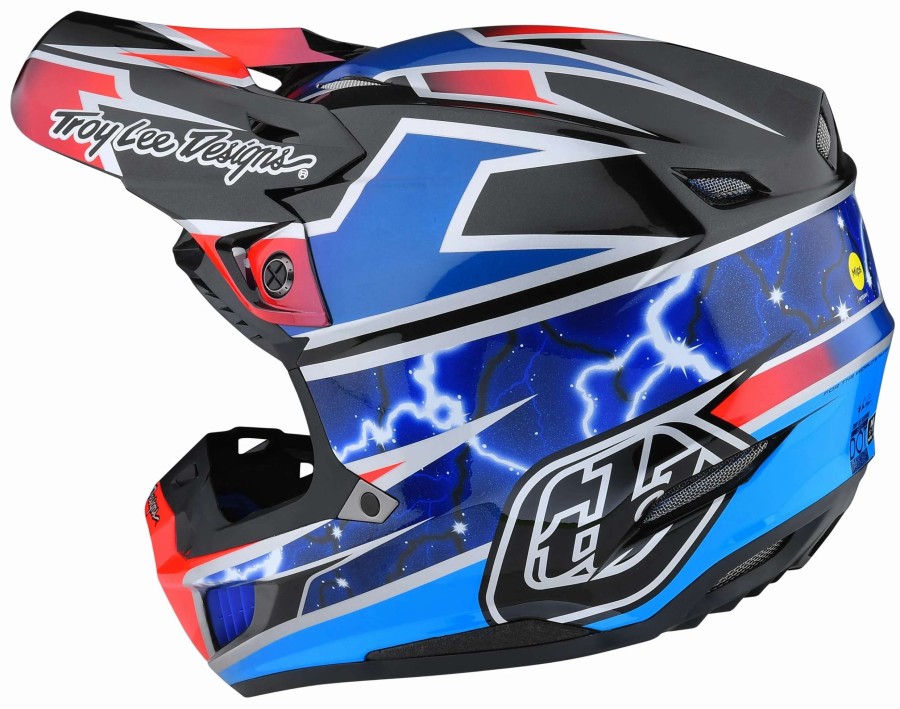 Dirt * | Troy Lee Designs Troy Lee Se5 Lightning Helmet Blue