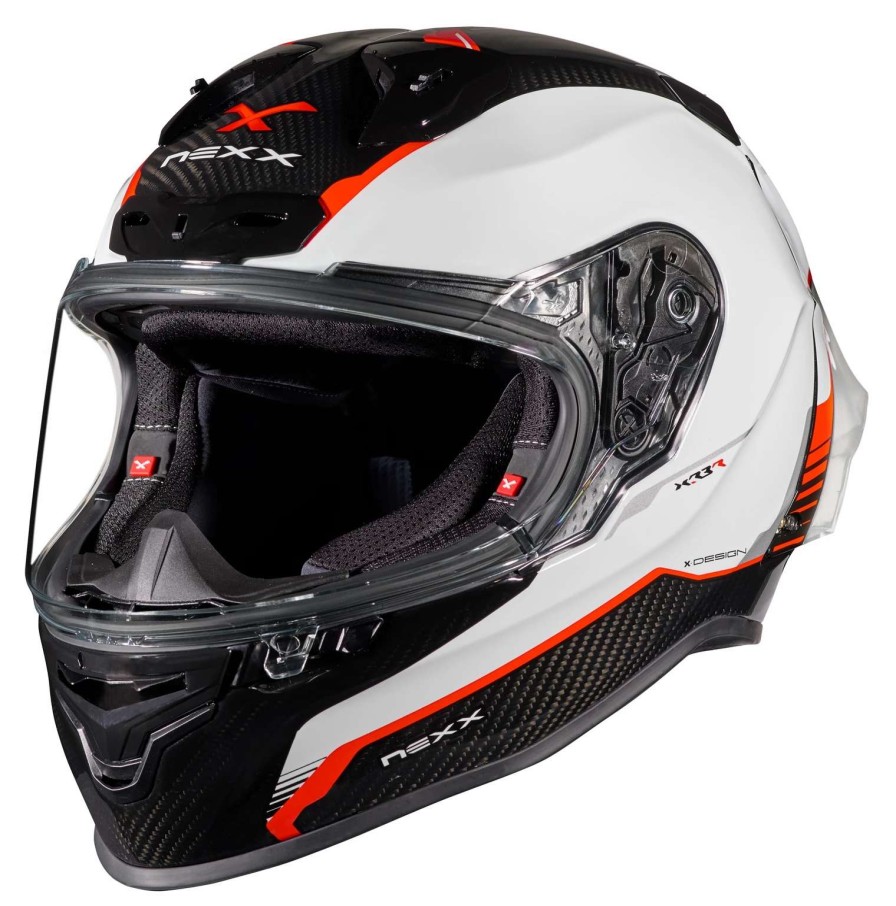 Full Face * | Nexx Helmets Nexx Xr3R X-Pro Carbon Helmet White/Red