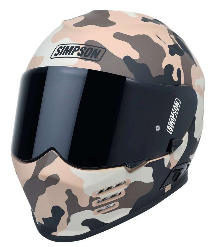 Full Face * | Simpson Helmets Simpson Ghost Bandit Sandbox Helmet Sand Camo