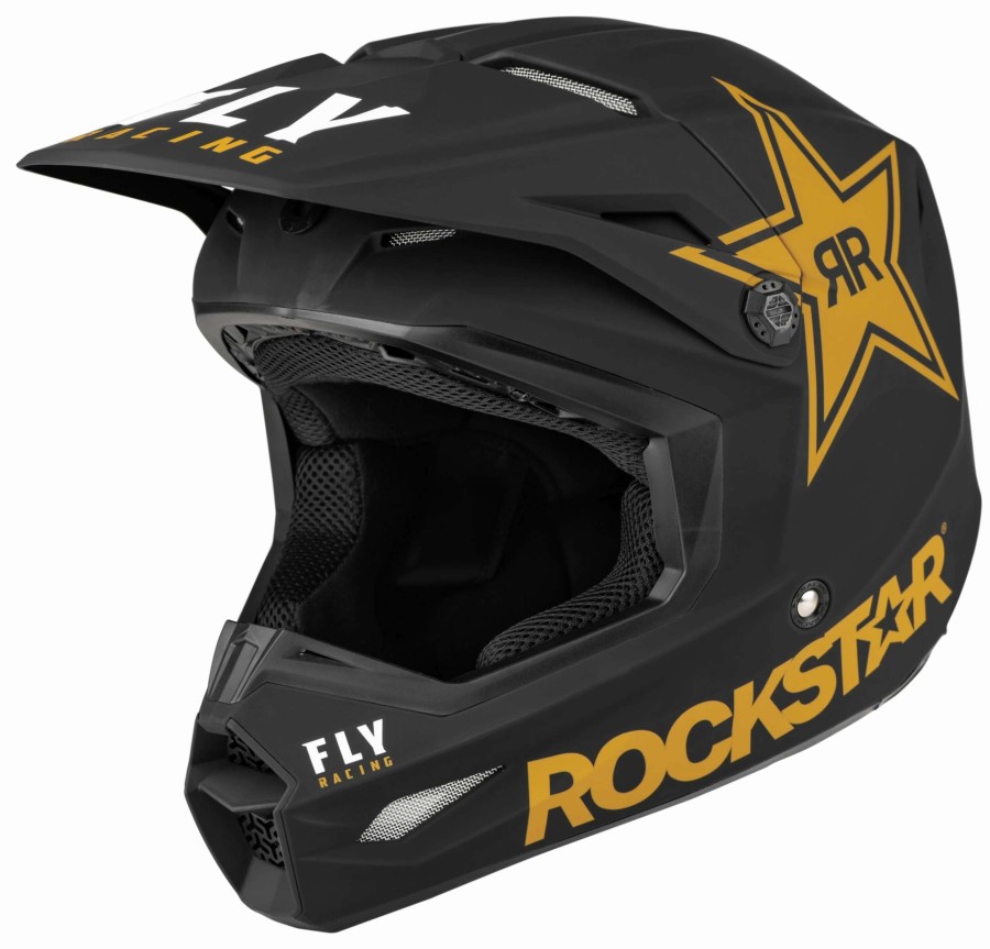 Dirt * | Fly Racing Dirt Fly Racing Kinetic Rockstar Helmet Black/Gold