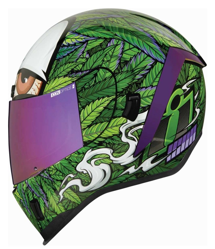 Full Face * | Icon Airform Ritemind Helmet Green/Purple