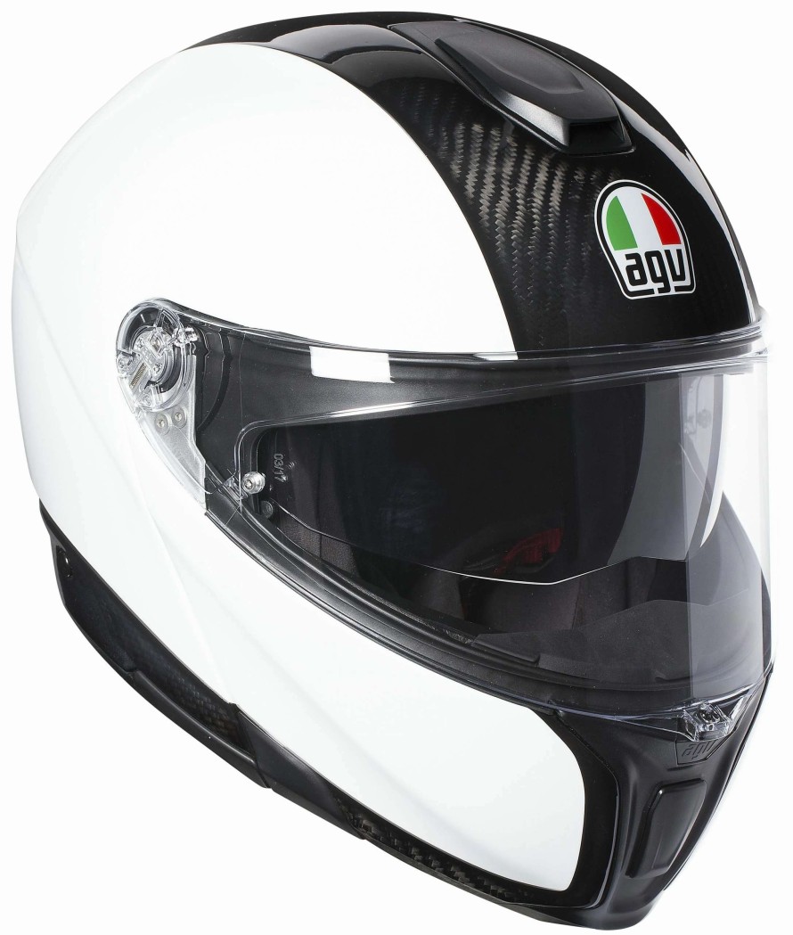 Modular * | Agv Helmets Agv Sportmodular Carbon Helmet White/Black