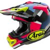 Dirt * | Arai Helmets Arai Vx Pro 4 Block Helmet Blue/Pink/Hi-Viz Yellow