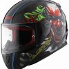 Full Face * | Ls2 Helmets Ls2 Rapid Happy Dream Glow In The Dark Helmet Black