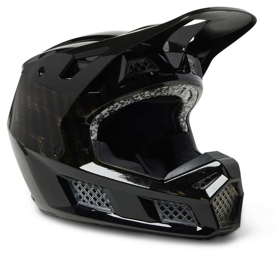 Dirt * | Fox Racing V3 Rs Slait Helmet Black/Hi-Viz Yellow