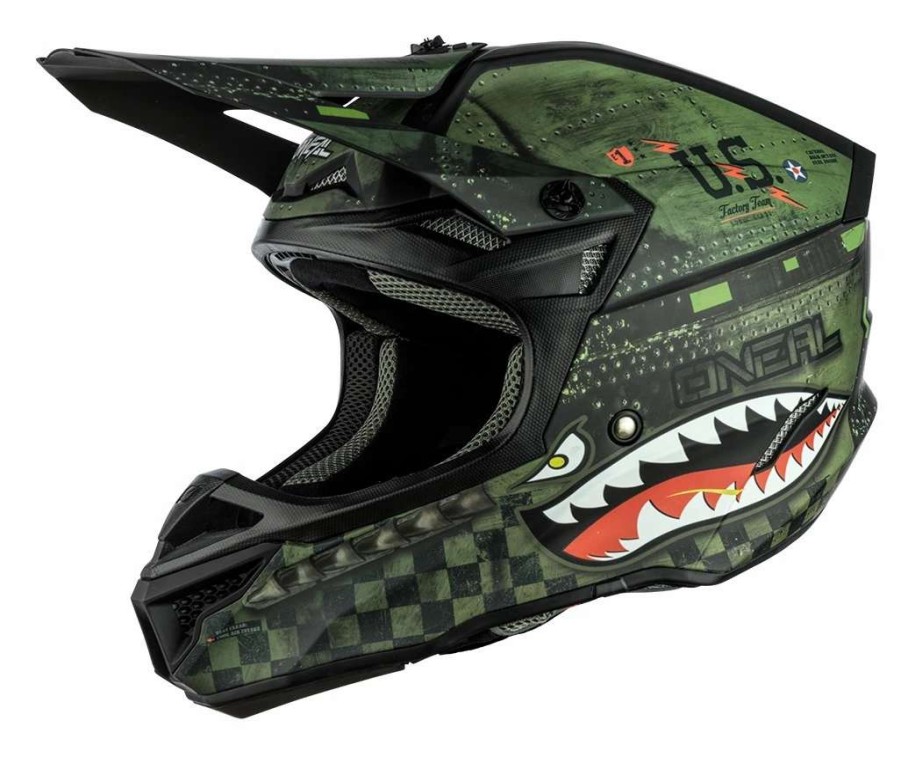 Dirt * | O'Neal 5 Series Warhawk Helmet / Md [Open Box] Black/Green