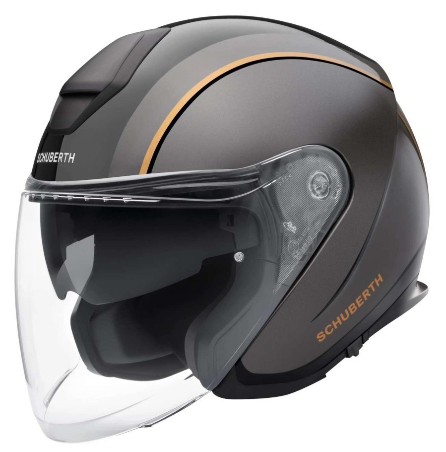 Open Face & 3/4 * | Schuberth Helmets Schuberth M1 Pro Outline Helmet / 2Xl [Open Box] Black/Grey/Orange