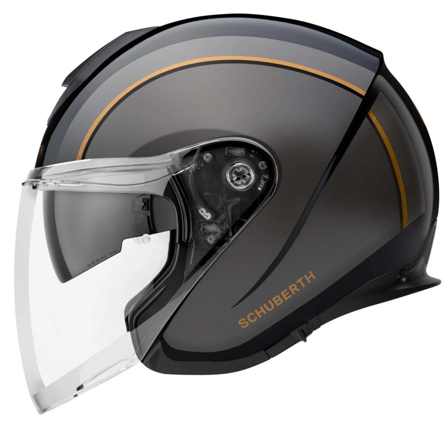 Open Face & 3/4 * | Schuberth Helmets Schuberth M1 Pro Outline Helmet / 2Xl [Open Box] Black/Grey/Orange