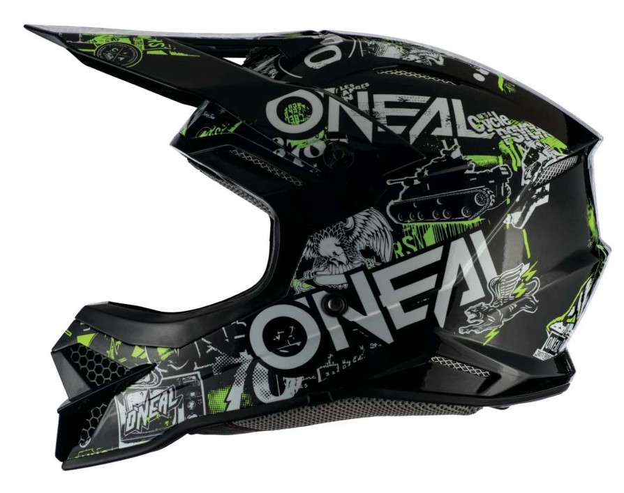 Dirt * | O'Neal 3 Series Attack Helmet / Lg [Open Box] Black/Neon Yellow