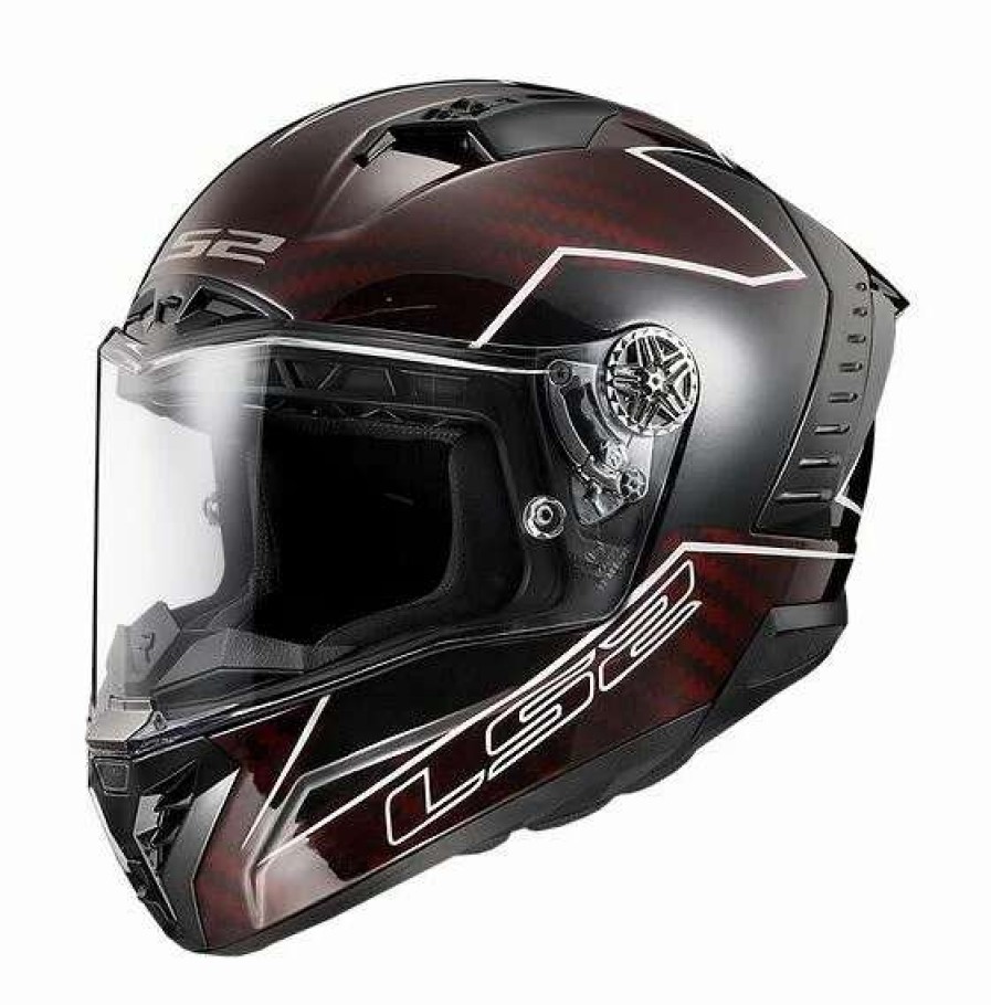 Full Face * | Ls2 Helmets Ls2 Thunder Carbon Lightning Helmet Red/Grey/Black