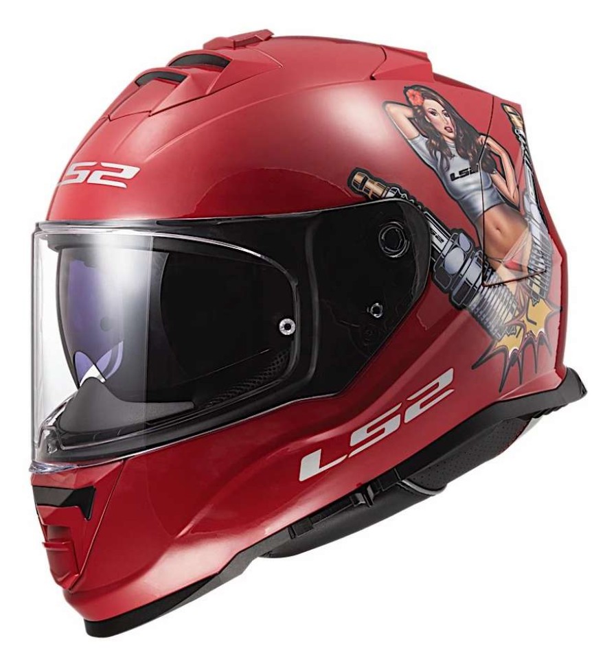 Full Face * | Ls2 Helmets Ls2 Assault Spark Helmet Red