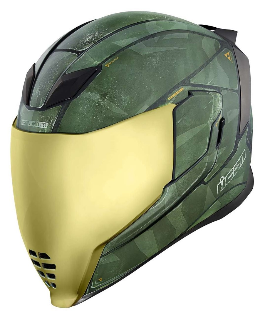 Full Face * | Icon Airflite Battlescar 2 Helmet Green