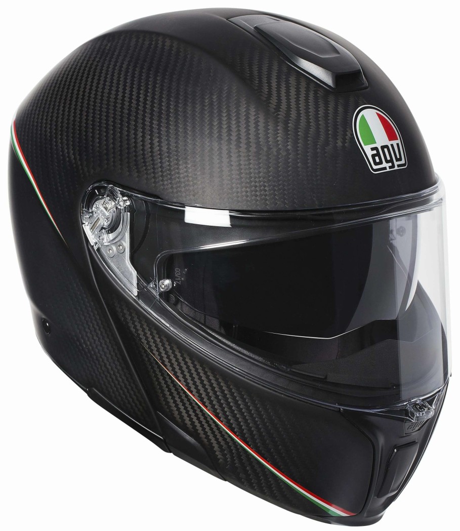 Modular * | Agv Helmets Agv Sportmodular Carbon Tricolore Helmet / Xl [Blemished Very Good] Matte Black