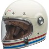 Full Face * | Bell Helmets Bell Bullitt Stripes Helmet Pearl White/Oxblood/Blue