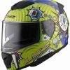 Full Face * | Ls2 Helmets Ls2 Breaker Pinball Glow In The Dark Helmet Green