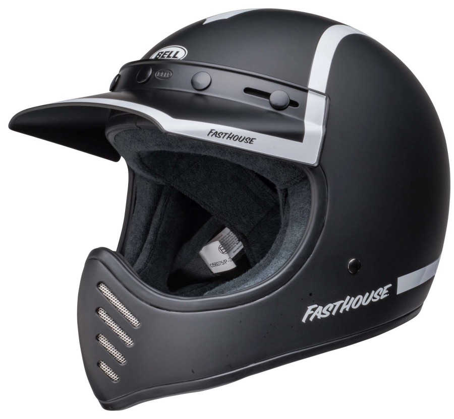 Full Face * | Bell Helmets Bell X Fasthouse Moto-3 Old Road Helmet Black/White