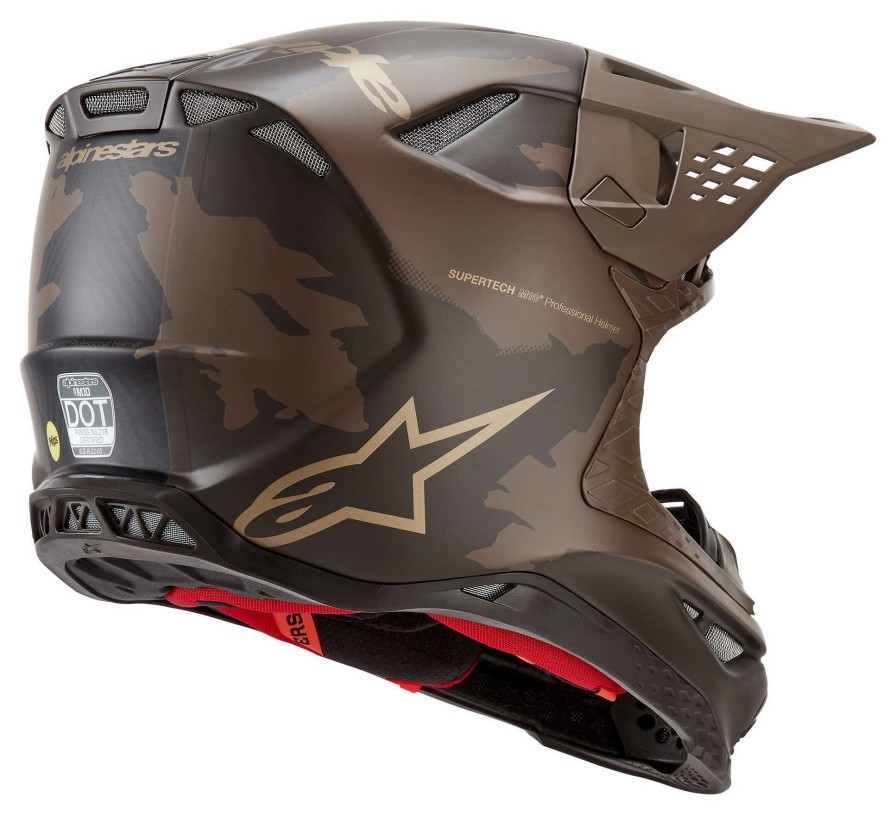 Dirt * | Alpinestars M10 Squad Le Helmet Brown/Gold