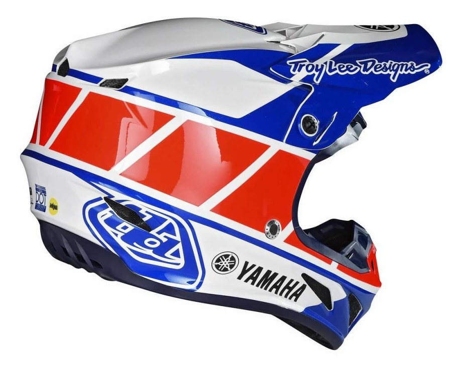 Dirt * | Troy Lee Designs Troy Lee Se4 Yamaha Rs1 Helmet (Sm) Red/White/Blue