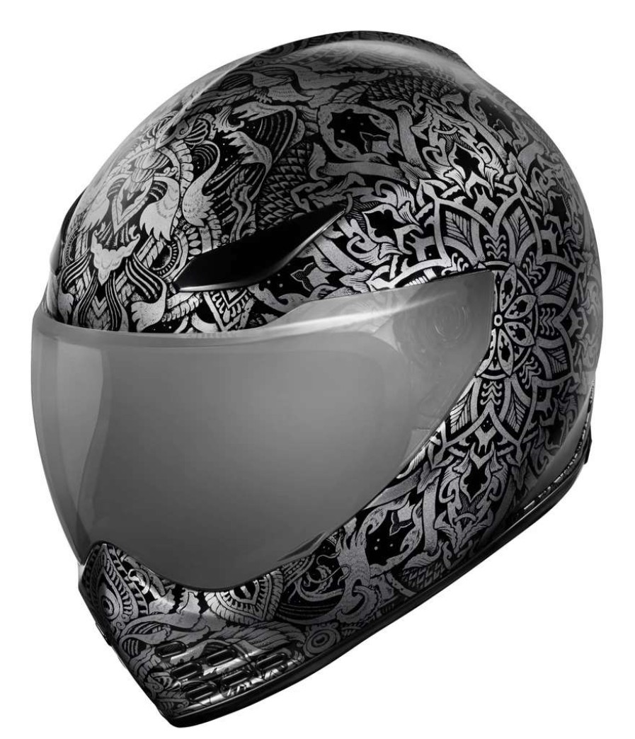 Full Face * | Icon Domain Gravitas Helmet Black/Grey