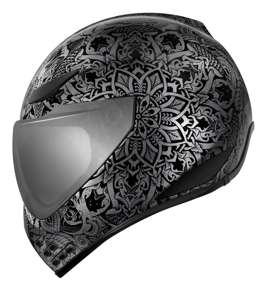 Full Face * | Icon Domain Gravitas Helmet Black/Grey