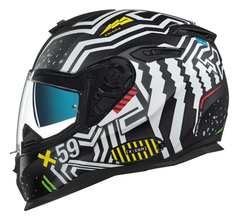 Full Face * | Nexx Helmets Nexx Sx100 Enigma Helmet Black/White