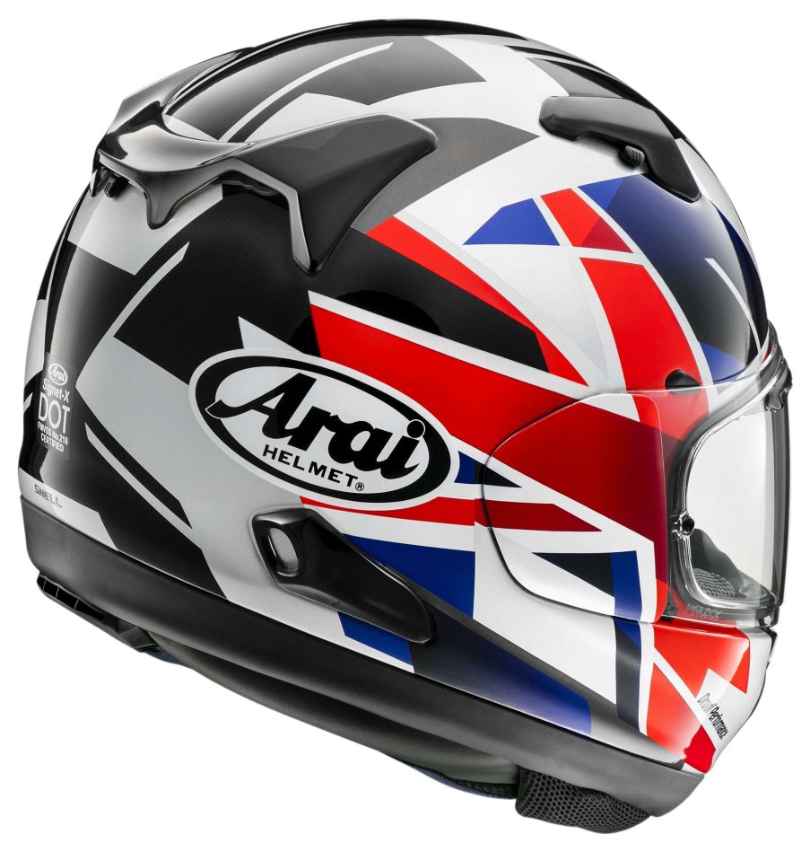 Full Face * | Arai Helmets Arai Signet-X Uk Flag Helmet Black/Red/Blue