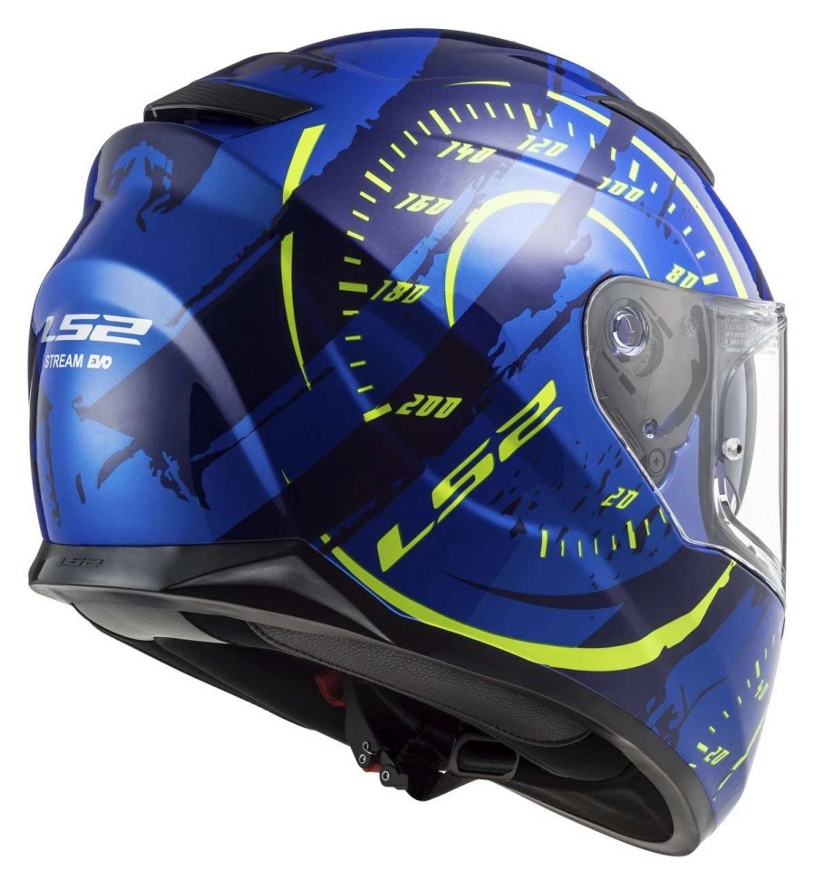 Full Face * | Ls2 Helmets Ls2 Stream Tacho Helmet Blue/Hi-Viz Yellow