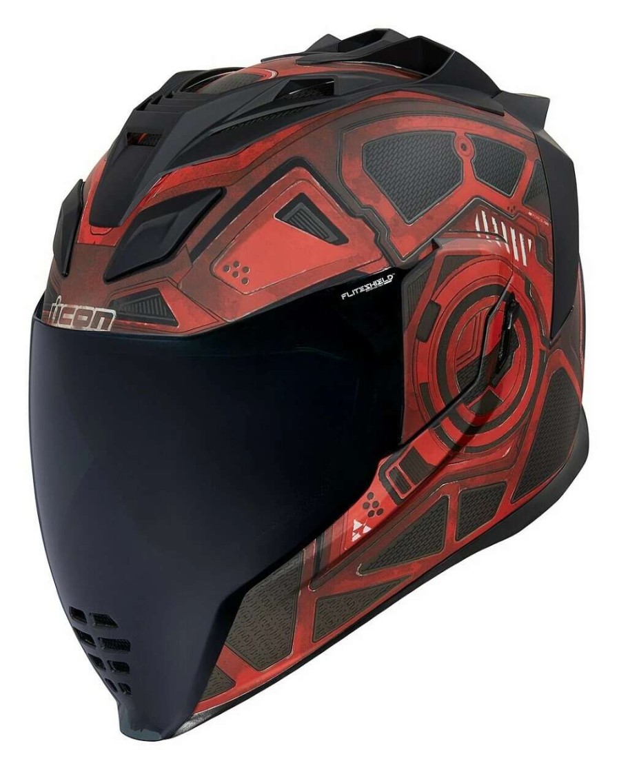 Full Face * | Icon Airflite Blockchain Helmet / Md [Open Box] Red/Black