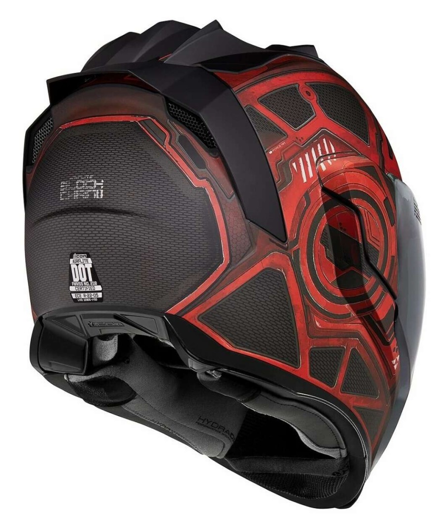 Full Face * | Icon Airflite Blockchain Helmet / Md [Open Box] Red/Black