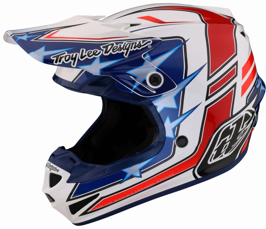 Dirt * | Troy Lee Designs Troy Lee Youth Se4 Polyacrylite Flagstaff Helmet White