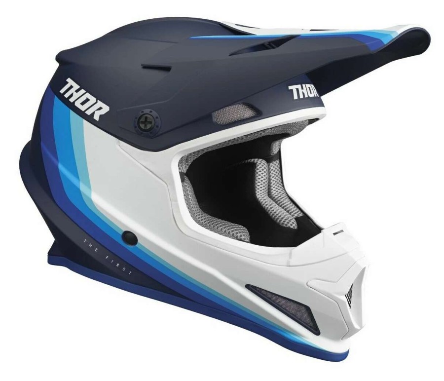 Dirt * | Thor Sector Runner Mips Helmet / Md [Open Box] Navy/White