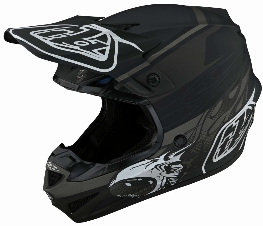 Dirt * | Troy Lee Designs Troy Lee Se4 Polyacrylite Mips Skooly Helmet / Md [Blemished Very Good] Black