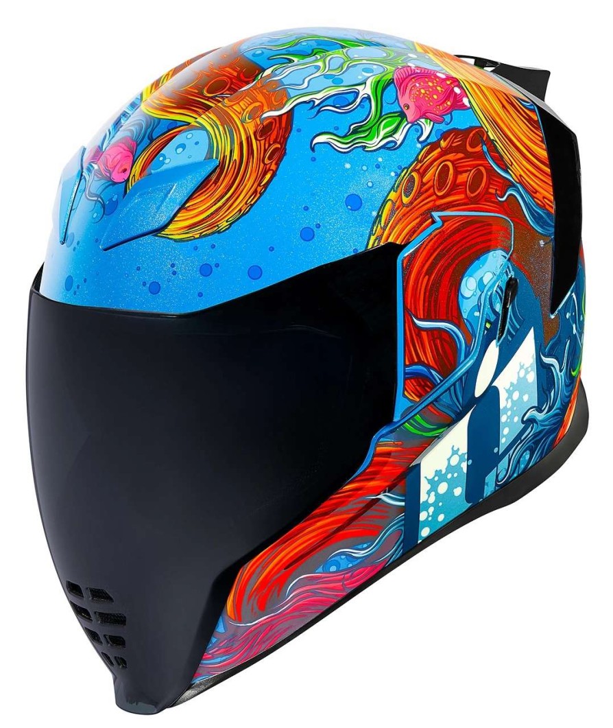 Full Face * | Icon Airflite Inky Helmet Blue