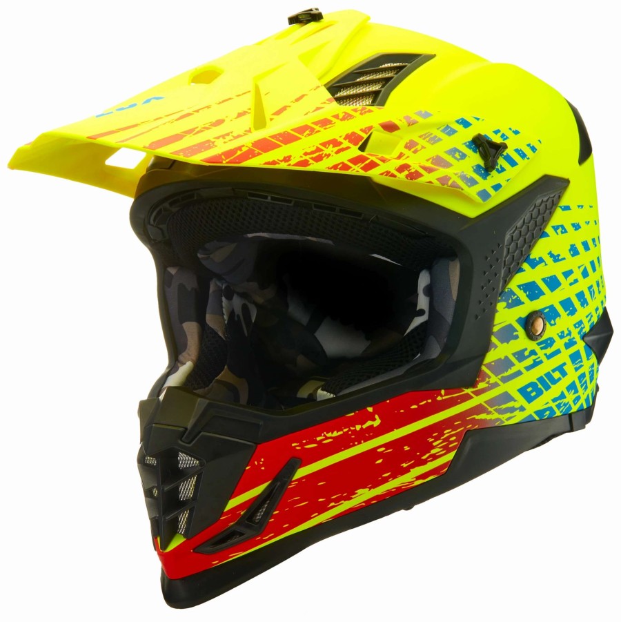 Dirt * | Bilt Lux Grid Helmet Hi-Viz/Red