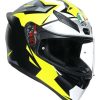 Full Face * | Agv Helmets Agv K1 Mir 2018 Helmet White/Black/Yellow